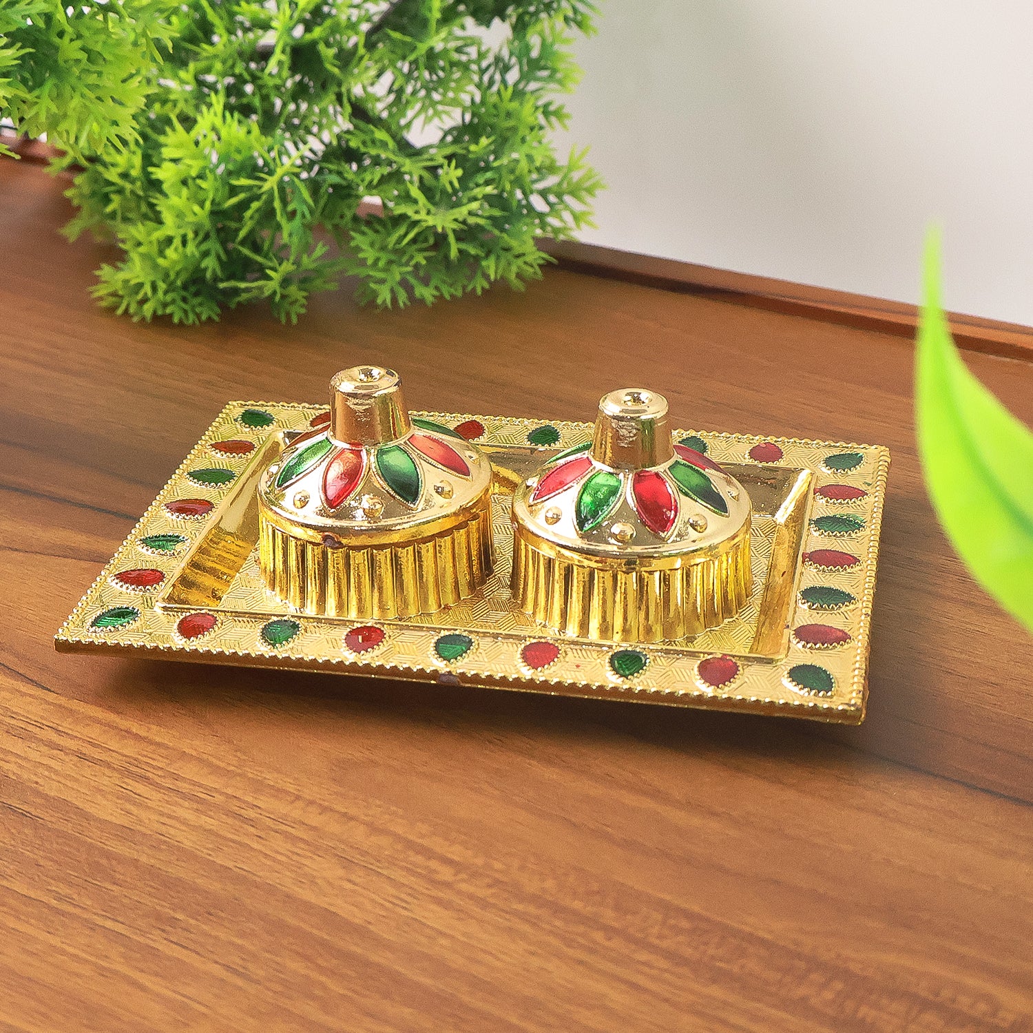 5996 Rakasha Bandhan Special Puja Thali Kumkum Thali Holder Pooja Return Gift Indian Housewarming Gifts Brotherbhaibhabhisisterfamily Rakhi For Rakshabandhan
