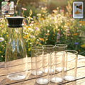 Prexo Plastic Water Jug And Drinking Glass Set (1 Jug 1000ml 6 Glasses 300ml)