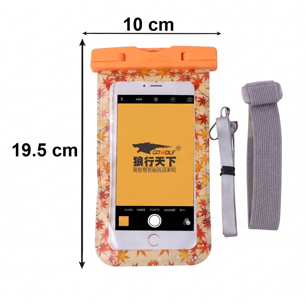 Maple Leaf Waterproof Mobile Pouch  1 Pc Universal Phone Case With Armband  Lanyard