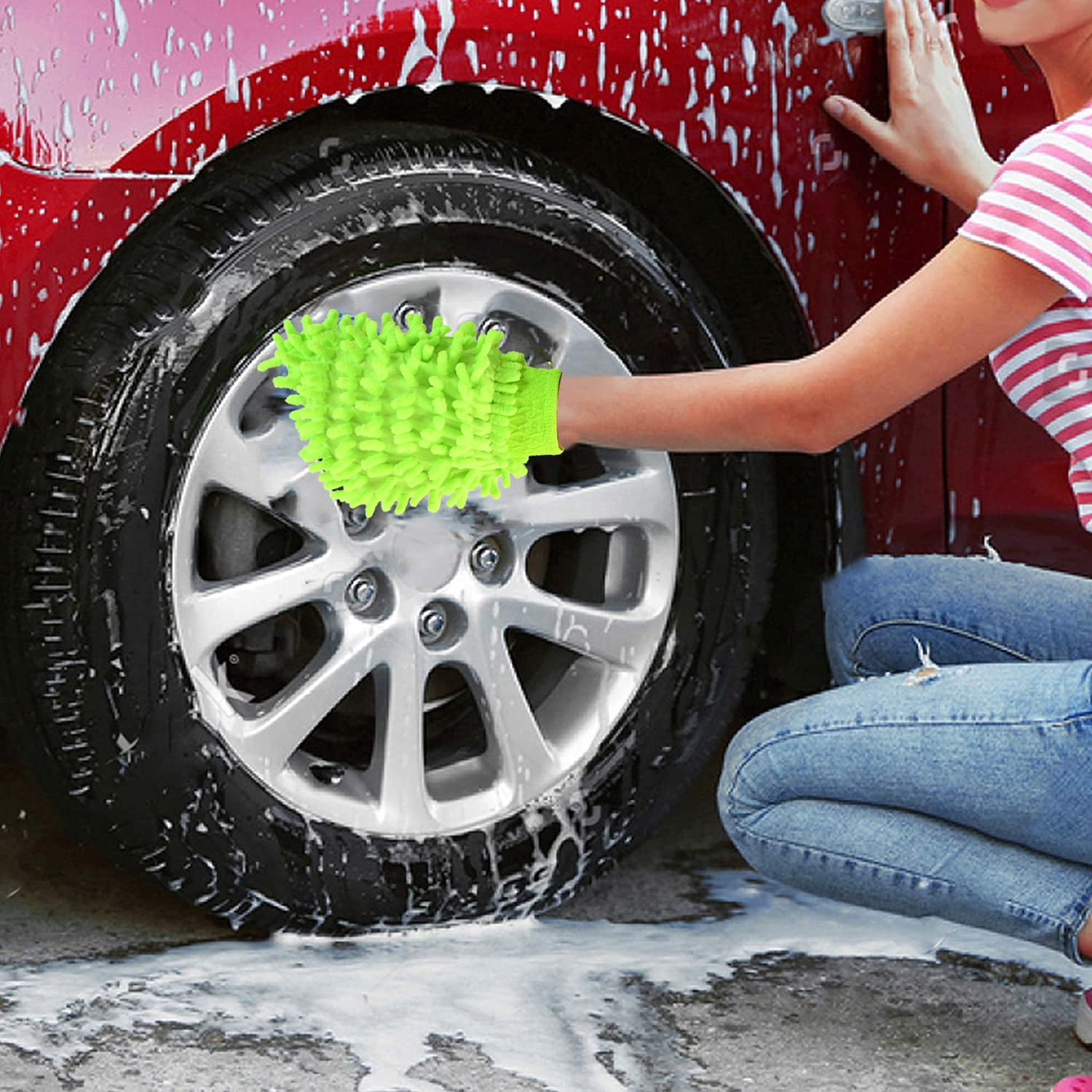 Microfiber Car Wash Glove Mitt For Carbikehome  Surface