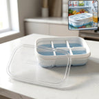 Mini Plastic 6 Cavity Ice Tray - Freeze  Fresh Compact Ice Cube Tray