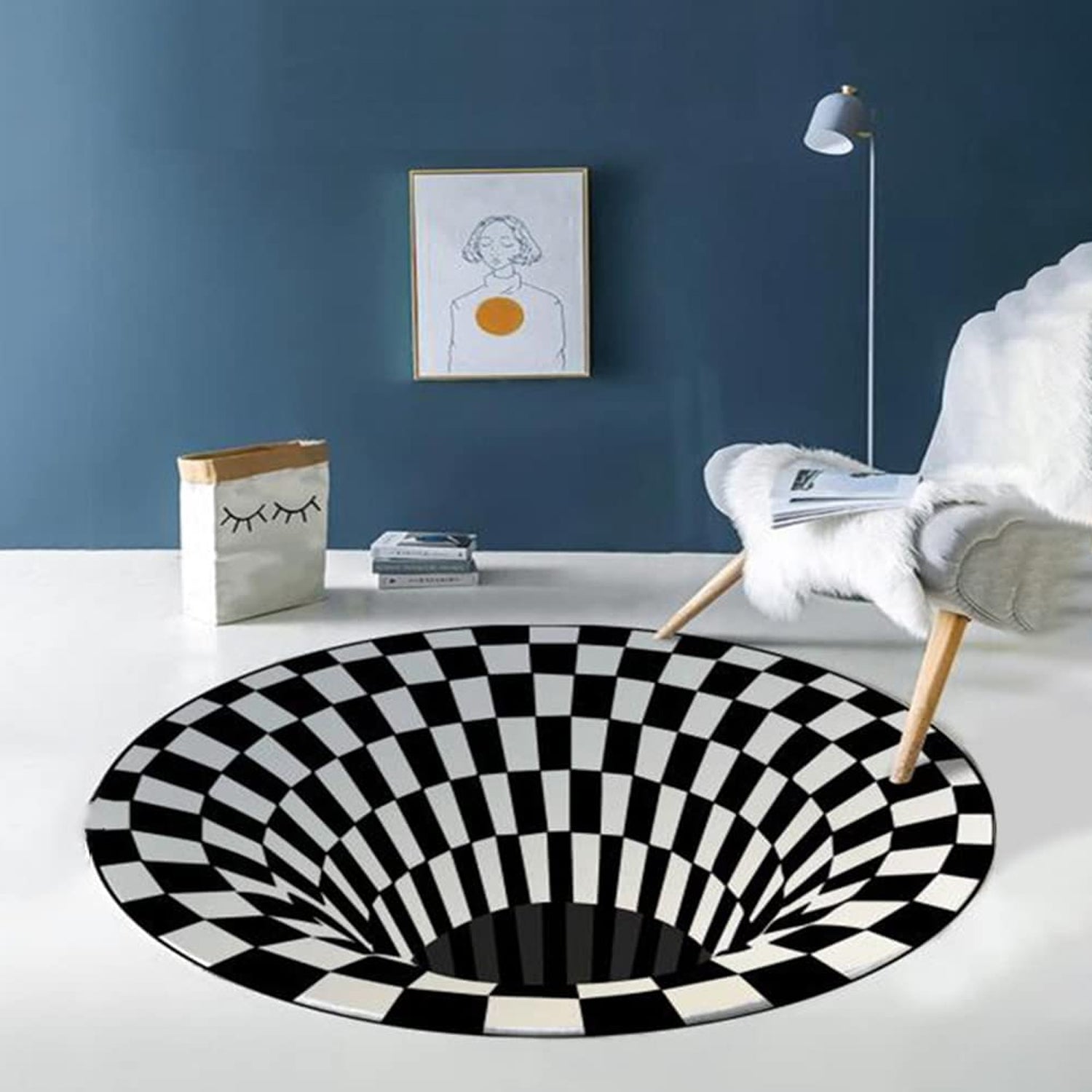 3d Space Round Carpet Floor Mat Non-woven Doormat (1 Pc  78 Cm)