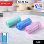 Heavy Duty Disposable Garbage Bags Roll (45x60 Cm 3 Roll 90 Bag)