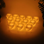 Set Of 12 Led Flameless Decorative Candles  Square Shape Tealight Lamps