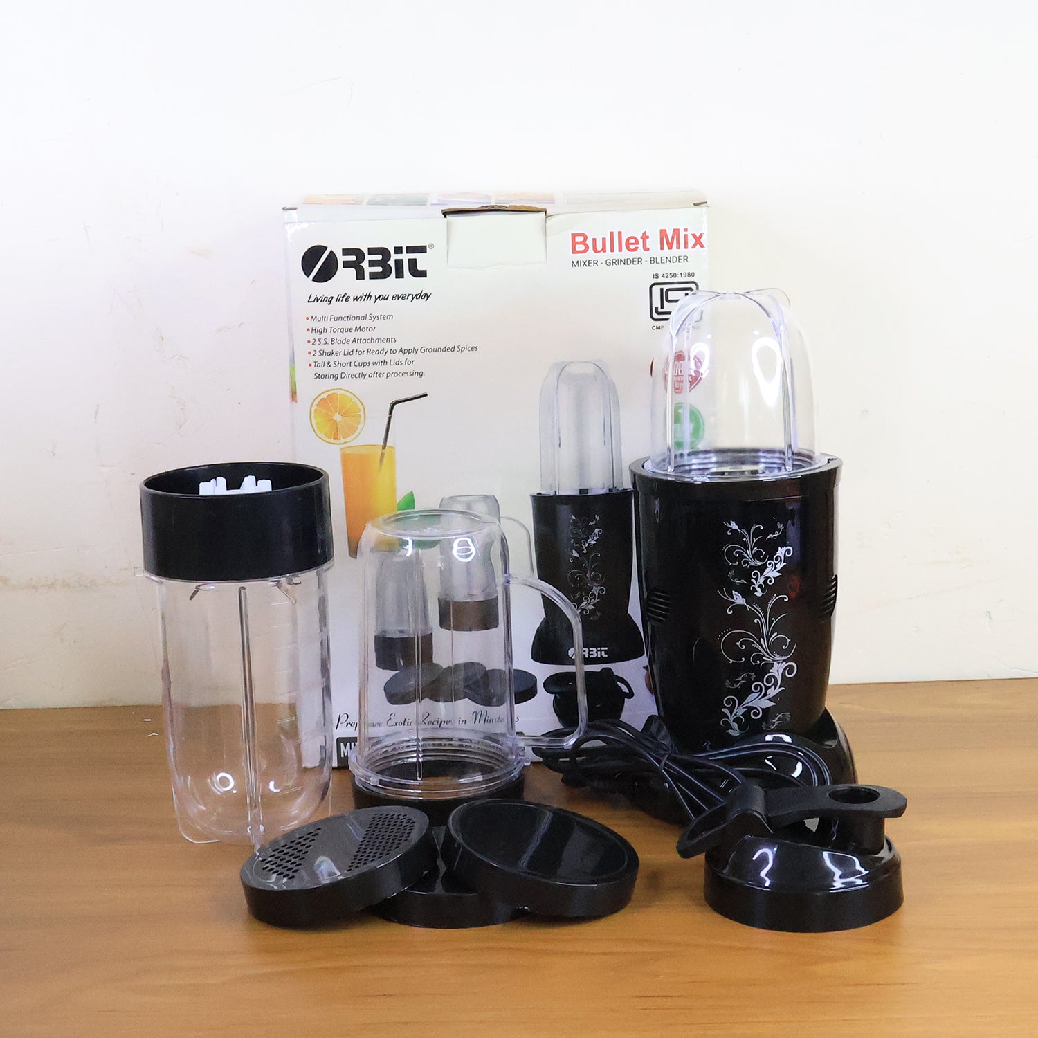 Orbit Bullet Mixer Grinder - 400w With 3 Jars