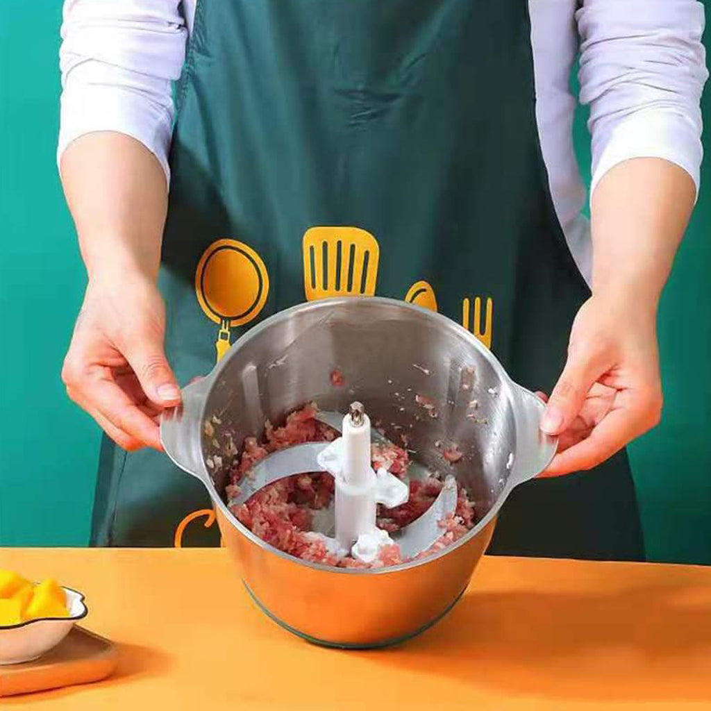 2363 Stainless Steel Electric Meat Grinders With Bowl Heavy For Kitchen Food Chopper Meat Vegetables Onion  Garlic Slicer Dicer Fruit  Nuts Blender (3l 300watts)