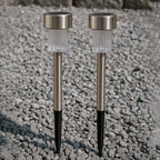 Solar-powered Stainless Steel Garden Pathway Lights 31x4 Cm (2 Pc)