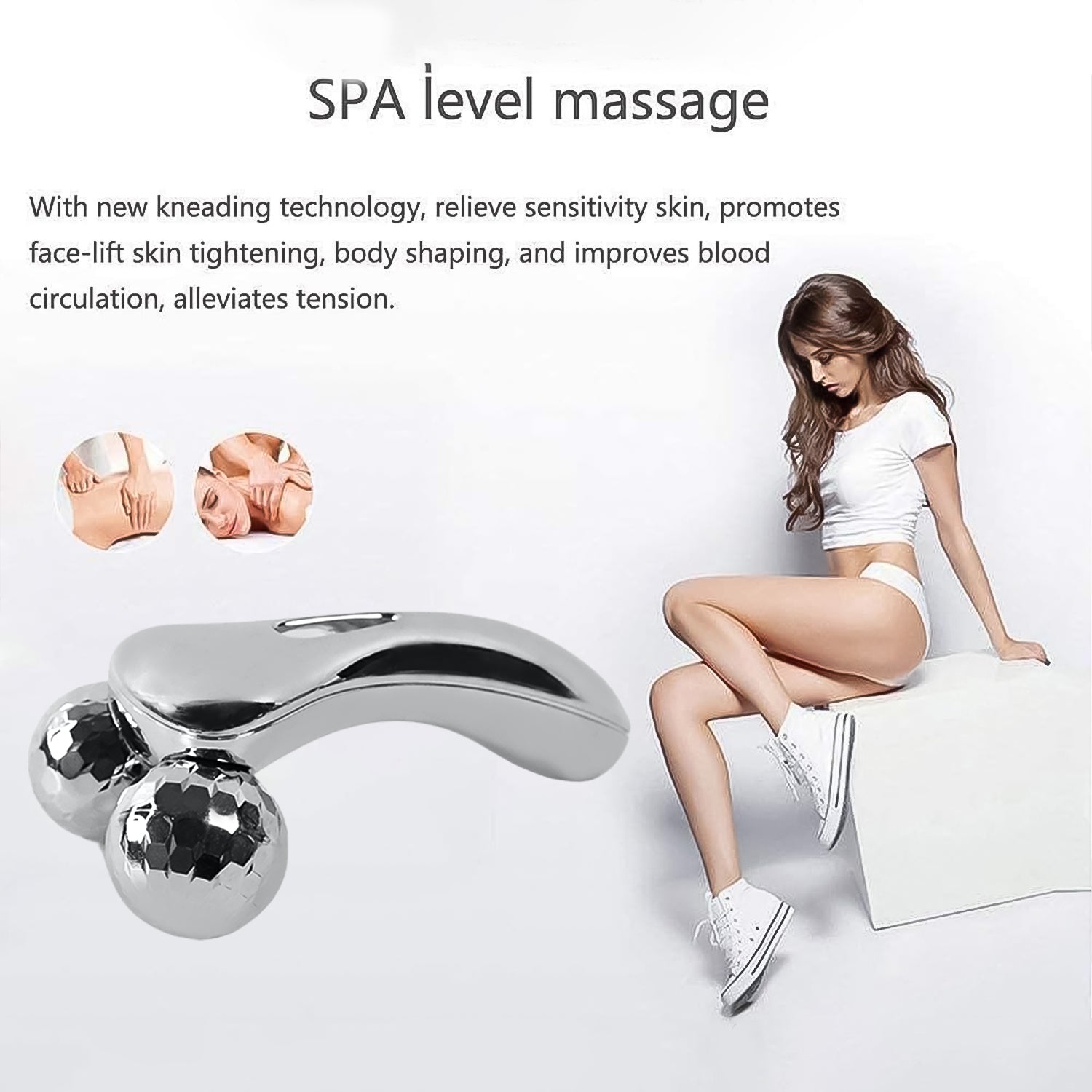 8358 360 Degree Facial Roller Designed For Face Lifting And Skin Tightening Improves Blood Circulation And Reduces Puffiness.