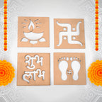 Wooden Decorative Cutouts (Mix Design  4 Pc)