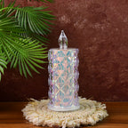 Decorative Led Candle Lights With Holographic Finish (2 Pc  Set)