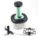 5902 Push Chopper Manual Food Chopper And Hand Push Vegetable Chopper Cutter Mixer Set For Kitchen With 3 Stainless Steel Blade.