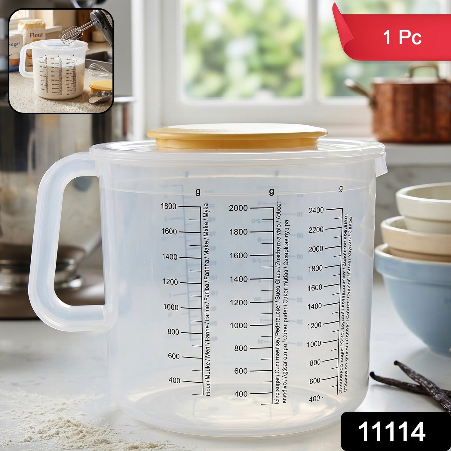 Food storage container with lid for dry ingredients