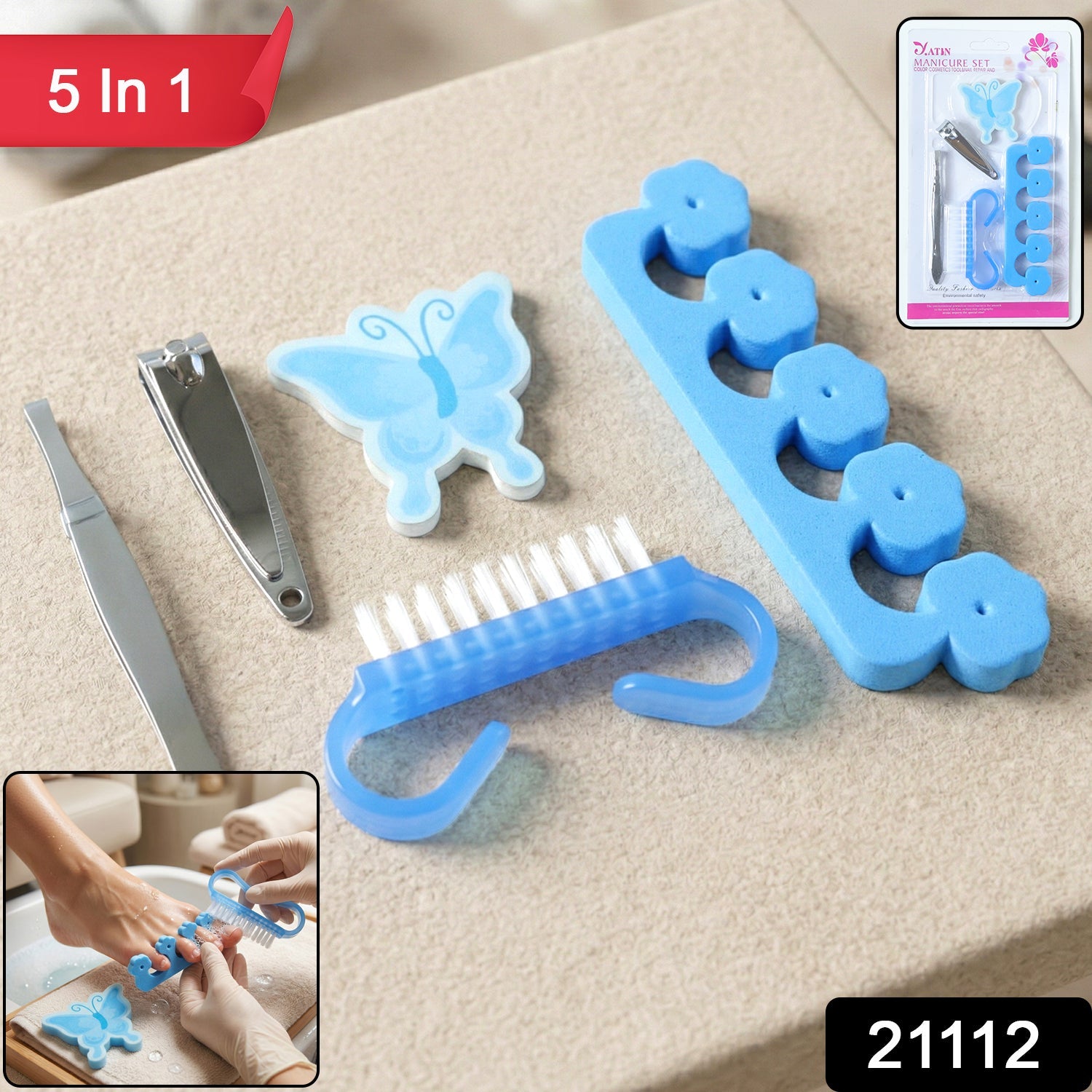 Nail grooming kit set including cutter, filer, and cuticle tool