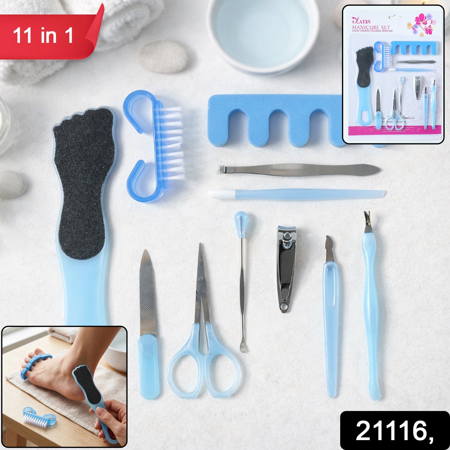 Professional stainless steel nail grooming set for hands and feet