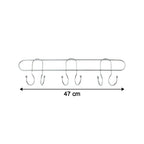 Heavy-duty metal coat and towel hook rack
