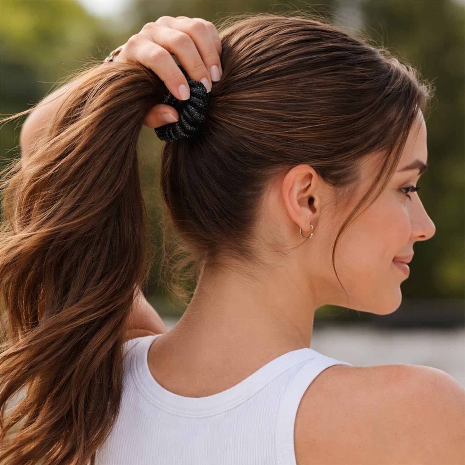 Soft Stretchable Telephone Wire Style Hair Bands Set (1 Pc)