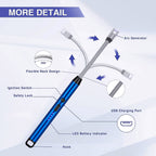Metal Rechargeable Electric Arc Lighter With Flexible Neck (1 Pc)