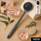 Silicone Back Scrubber Brush With Long Handle (1 Pc)