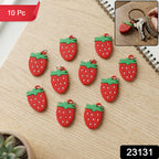Strawberry Design Bag Charm Keychain Set (10 Pc)