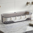 Stylish Bathroom Wall Shelf  1 Pc Multi-purpose Storage Organizer With Hooks