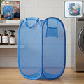 Foldable Mesh Laundry Basket With Handles Large Clothes Hamper (1 Pc36x36x58cm)