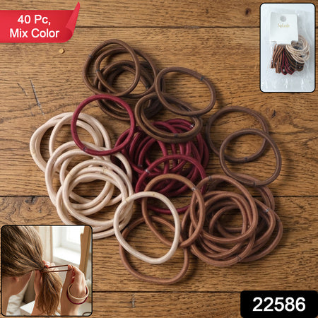 Soft Elastic Hair Bands For Women  Girls 40 Pc Mix Color