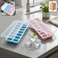 Multipurpose Plastic Ice Cube Tray With Lid (Pack Of 2 14 Grid Each)