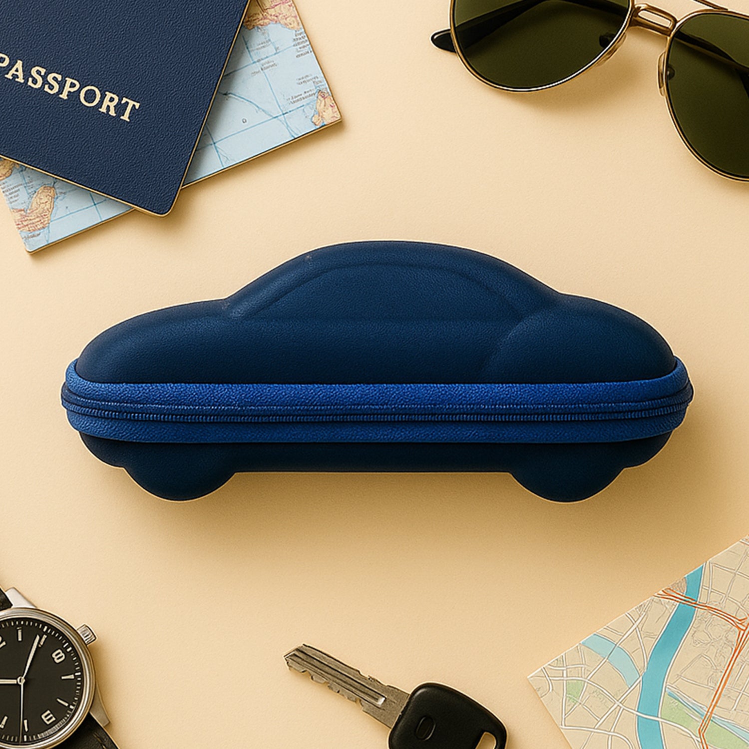 Cartoon Car Shape Sunglasses Box Portable Eyeglasses Case (1 Pc)