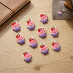 Cute Cupcake Shape Bag Charm Keychain Set (10 Pc)