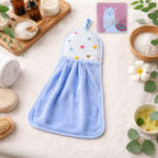 Soft Hanging Hand Towel With Self Adhesive Wall Hook Combo