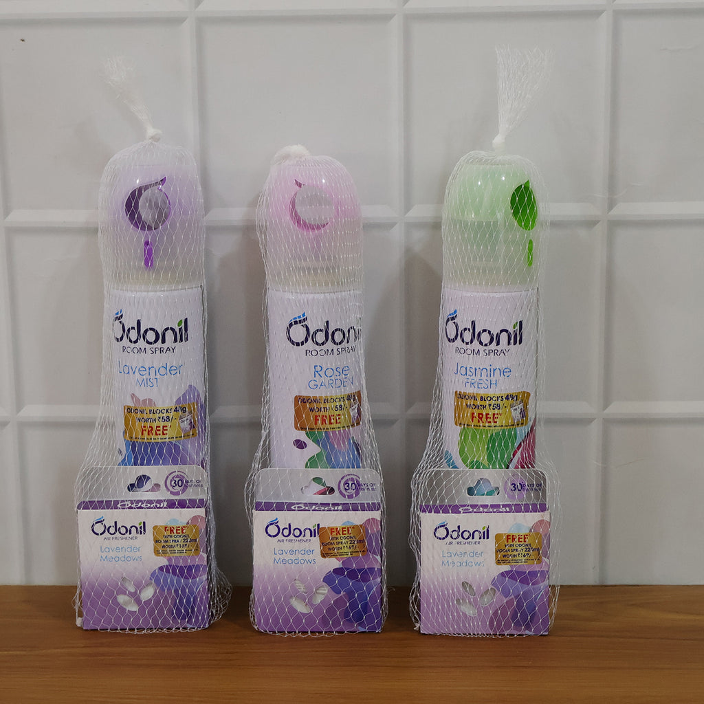 Room Spray And Air Freshener Blocks Combo Set (1 Set Mix Fragrance 220 Ml)