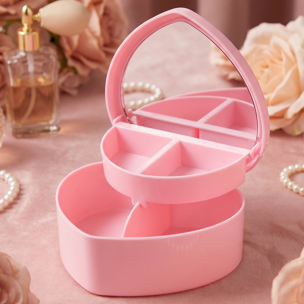 Multipurpose Makeup Storage Box With Mirror (1 Pc)