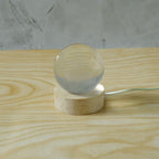 3d Crystal Lakshmi Ball Led Night Lamp With Wooden Base