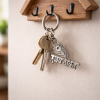 Premium Metal Jay Thakar Peepal Leaf Design Keychain 1 Pc