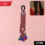 Traditional Multicolor Braided Hair Accessory Stylish Kodi String Bow (1 Pc)