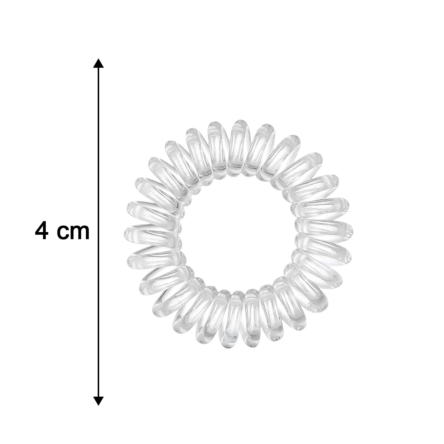 Transparent Spiral Coil Hair Band With Case 3 Pc Set