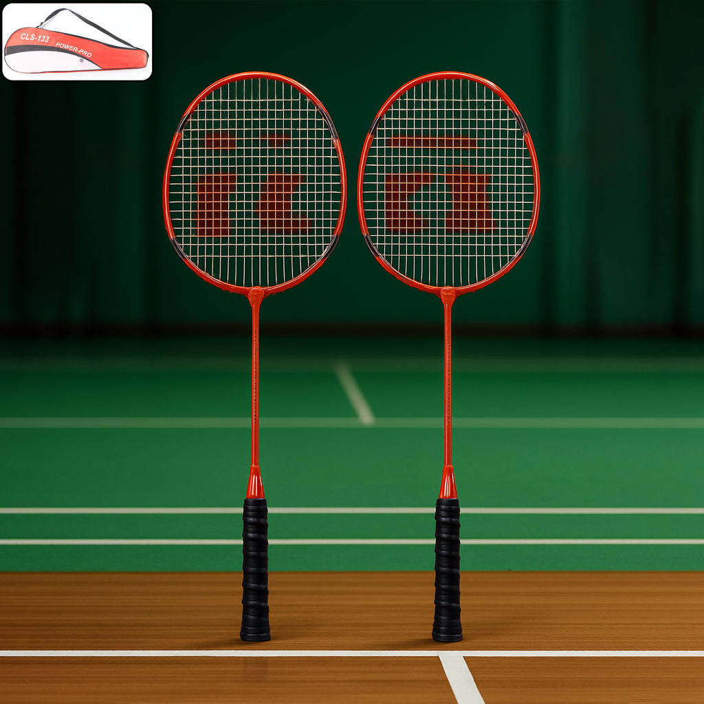 2 Pc Lightweight Kids Badminton Racket Set With Carry Bag