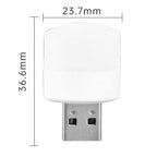Measuring chart of dimensions for yellow USB LED night lamp