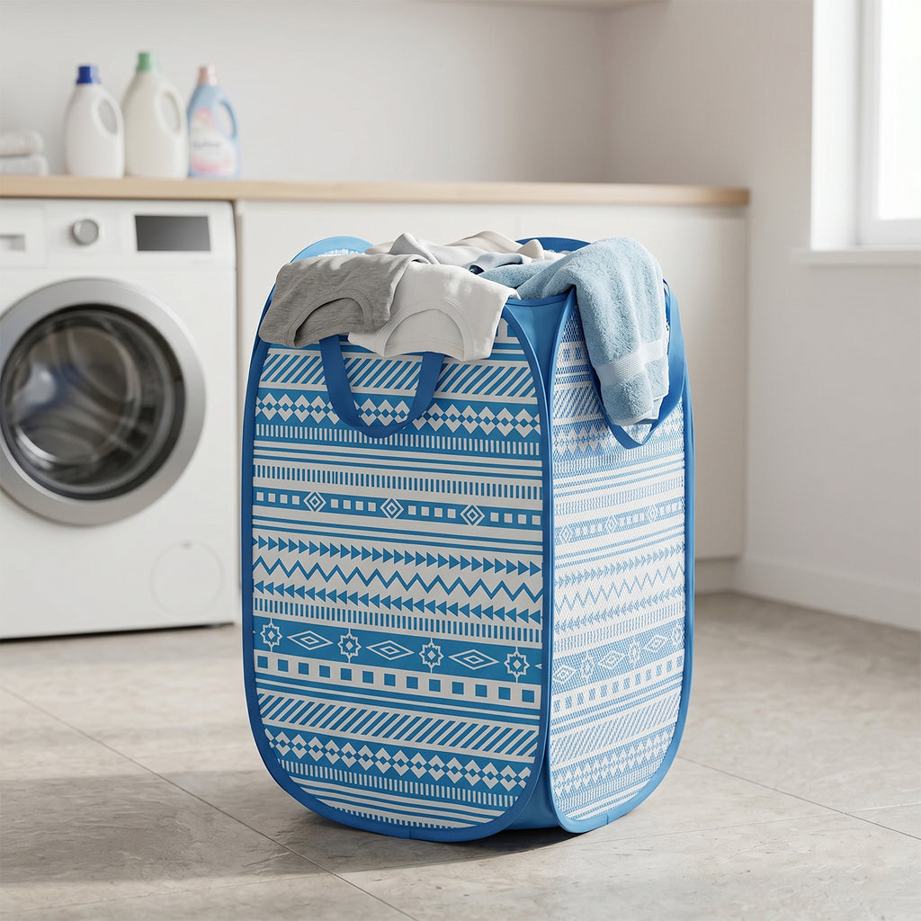 Foldable Laundry Basket Fabric Mesh Clothes Hamper Storage Bag (1 Pc52x30x30cm)