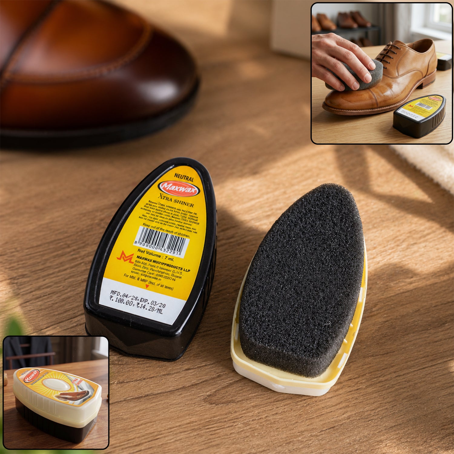 Maxwax Neutral Instant Shoe Shiner (1 Pc 7 Ml)